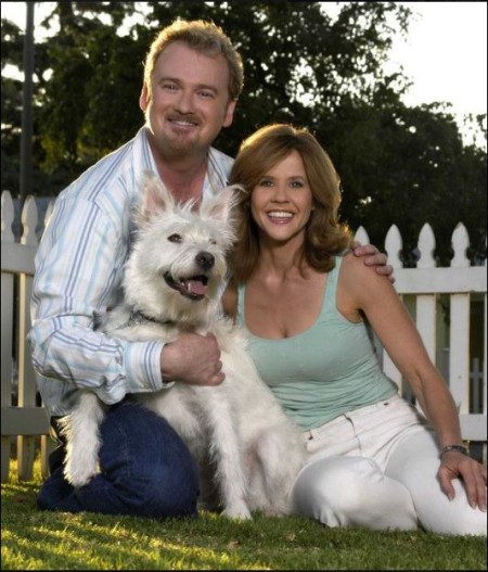 Clive Pearse and Linda Taylor with a rescued dog