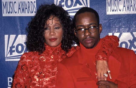 Bobby and his ex-wife Whitney Houston on awards show
