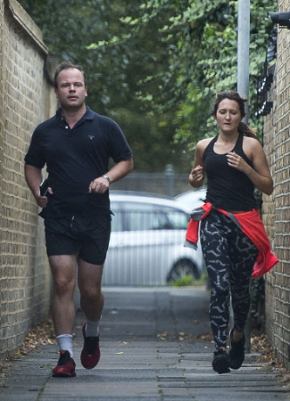 Craig Oliver and Lucy Thomas jogging together