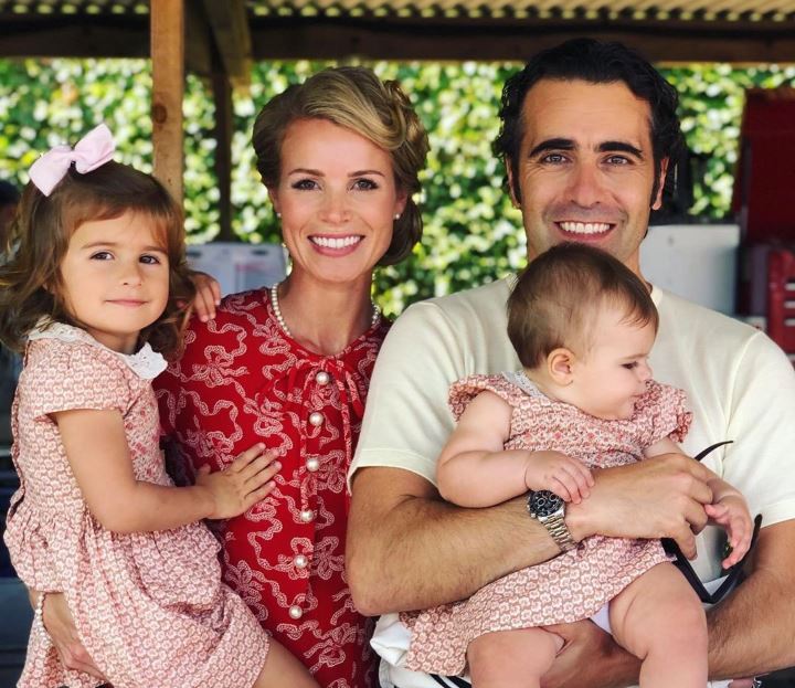 Dario Franchitti and his wife, Eleanor Robb with their two daughters