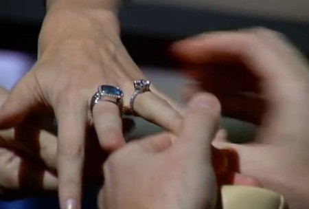 Close-up shot of Courtney Reagan's engagement ring