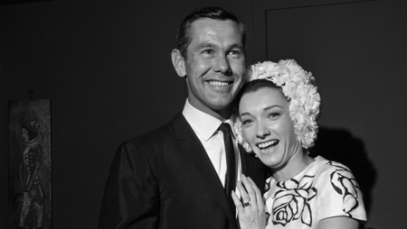 Johnny Carson with his ex-wife Joanne Copeland