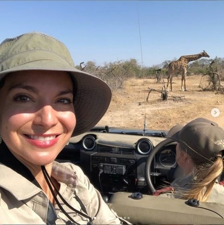 Natalie Solis enjoying a holiday in a Jungle safari in Africa
