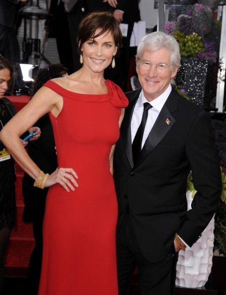 Carey Lowell and her third ex-husband, Richard Gere at the 70th Annual Golden Globe Awards