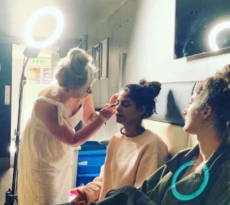 Daisy readying for makeup. Know more about Daisy instagram, height, movies, twitter, net worth, salary, income, marriage, dating, husband and many more