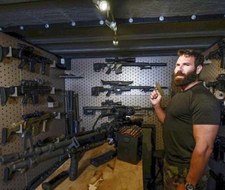 Dan and his gun collections. Know more about Dan height, net worth, instagram, house, bio, Twiiter and age 