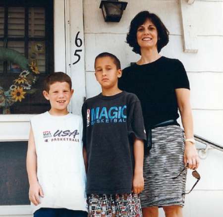 Karen with her two sons, Ryan and Jonnie while they were young