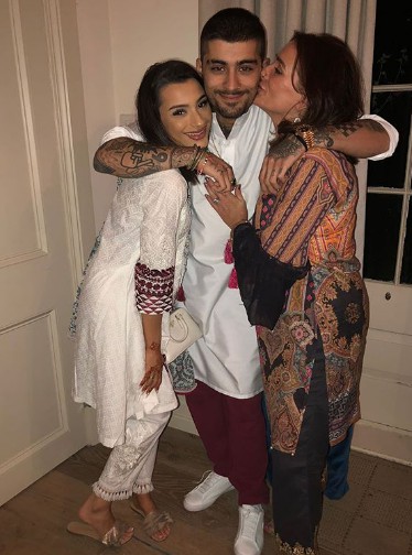 Waliyha Malik with her brother Zayn Maik and her mother 