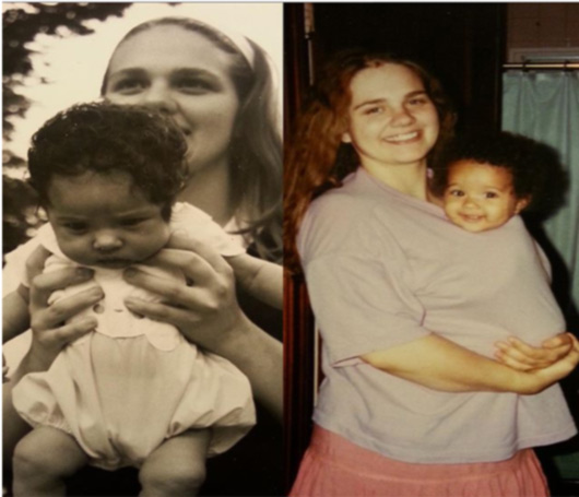 Demetria Obilor childhood picture with her mother