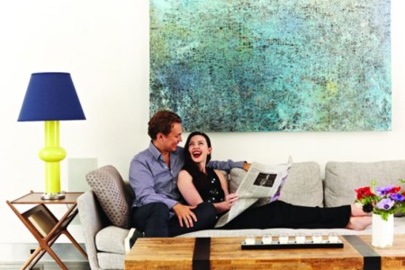 Tanya Taylor with her husband, Michel Pratte in their house in New York City, New York