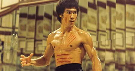 Wren Keasler's grandfather Bruce Lee captured picture from the movie, Enter The Dragon.