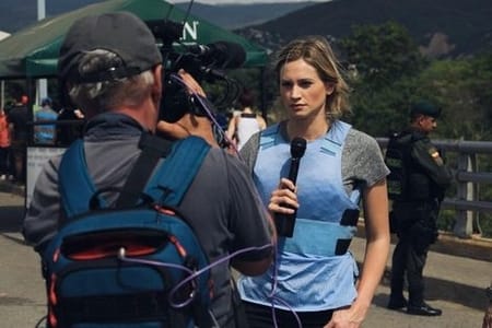 Ellison Barber at the field reporting for her channel