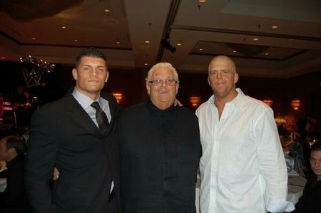 Dusty Rhodes with both of his sons Dustin Patrick and Cody Rhodes