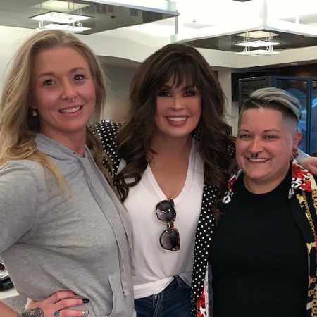 Marie Osmond with her daughter, Jessica and her spouse, Sara 