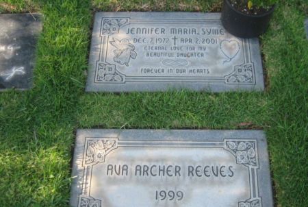 Jennifer is buried next to her daughter, Ava.