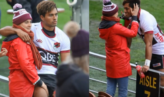 Ben Volavola and His Girlfriend Shailene Woodley. Kissing And Embracing each other on the groung in front of the public