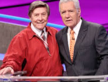 Johnny Gilbert With His Work Collegue At His Studio Jeopardy