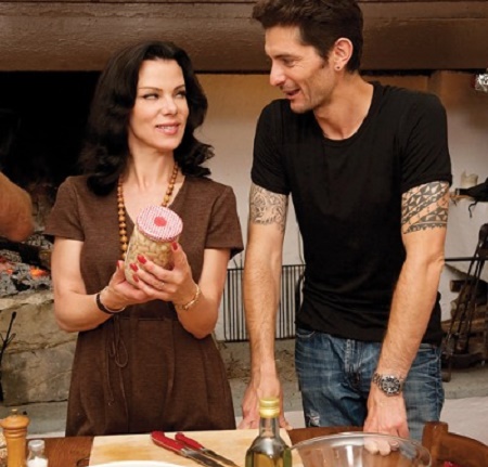 Gabriele Corcos and Debi Mazar on Cooking Channel show Extra Virgin