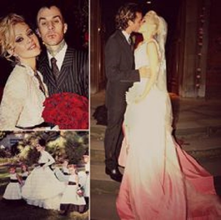 The Wedding Picture of Travis Barker and  Shanna Moakler 