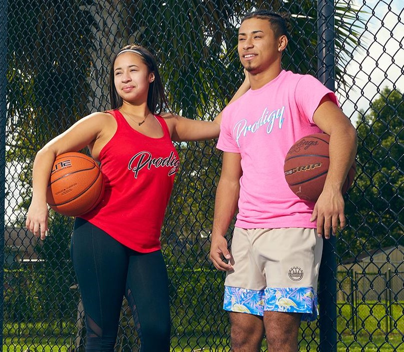 Jaden, with her brother, enjoying her lavish life by playing a basketball.