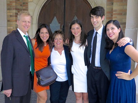 Bob Sirott With His Wife, Marianne Murciano, Daughter, Daniela, and Two Step-Kids, Michael, Natalie Zarowny