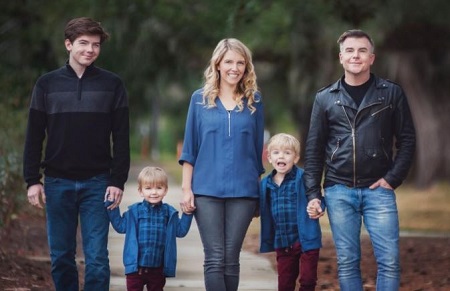  The 45 aged One Tree Hill actor Cullen Moss with his wife Madison Moss and three adorable sons Dixon (left), Louie (second from right), and Emmett Terry Moss (second from left).