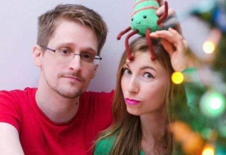 Edward Snowden and his wife, Lindsay Mills.