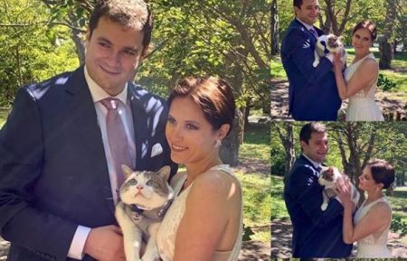 Heather brought her cat on the wedding.