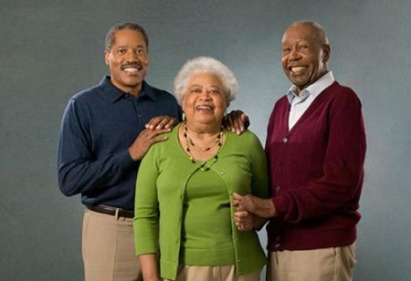  Larry Elder (left) with his mother, late. Viola Conley Elder and father, late. Randolph Elder (right).
