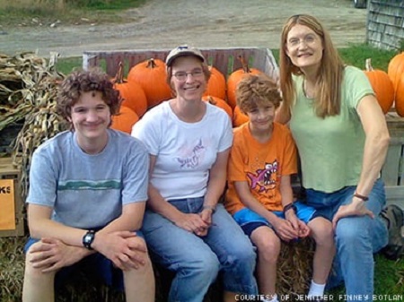  Jennifer Finney Boylan With Her Children, Zach Boylan and Sean Boylan