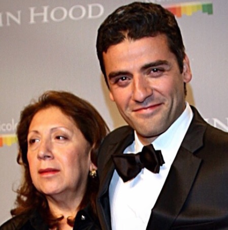 María Eugenia Estrada Nicolle with her son Oscar Isaac. 