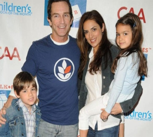 Jeff Probst with his wife and step-children
