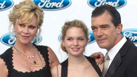 Antonio Banderas and Melanie Griffith with their daughter, Stella