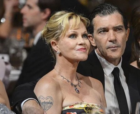 Melanie Griffith has a tattoo of Banderas' first name on her shoulder