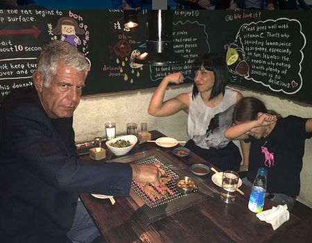 Ariane Bourdain with her father Anthony and mother, Ottavia