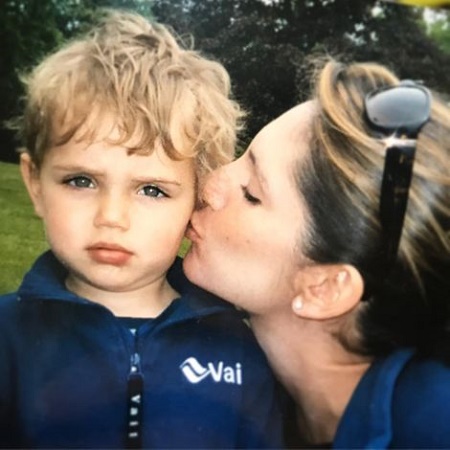 NBC reporter, Maria laRosa Kissing her firstborn child, Michael