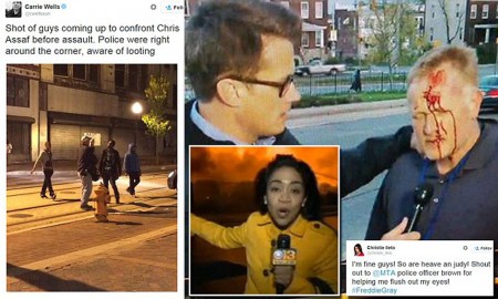 Christie Ileto and other reporters getting injured in the riots of the Baltimore incident