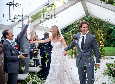  Father, Brad falchuk and his current wife, Gwyneth Paltrow at their wedding days