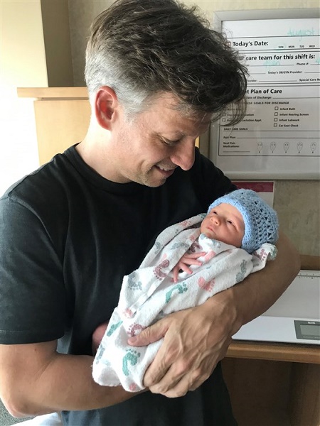 Richard Engel with his second baby, Theodore Forrest Engel