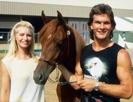 Lisa Niemi with Patrick Swayze and their horse, Tammen