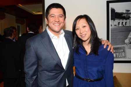 Carl Quintanilla and Judy Chung at an event at CNBC