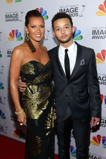 Devin Hervey with his mother, Vanessa L. Williams at the 43rd NAACP Image Awards