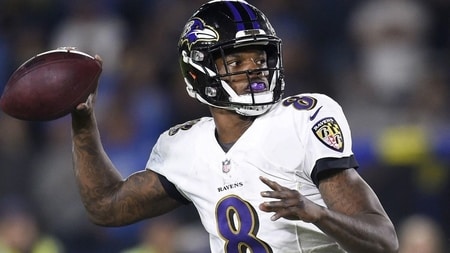 Lamar Jackson in action for Baltimore Ravens