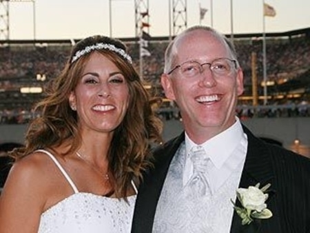 Scott Adams and his former wife Shelly Miles at their wedding