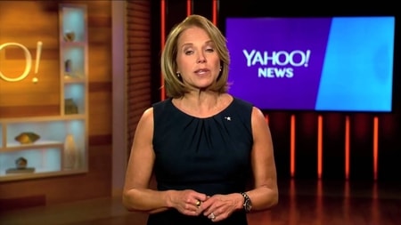 Katie Couric delivering her news at Yahoo News