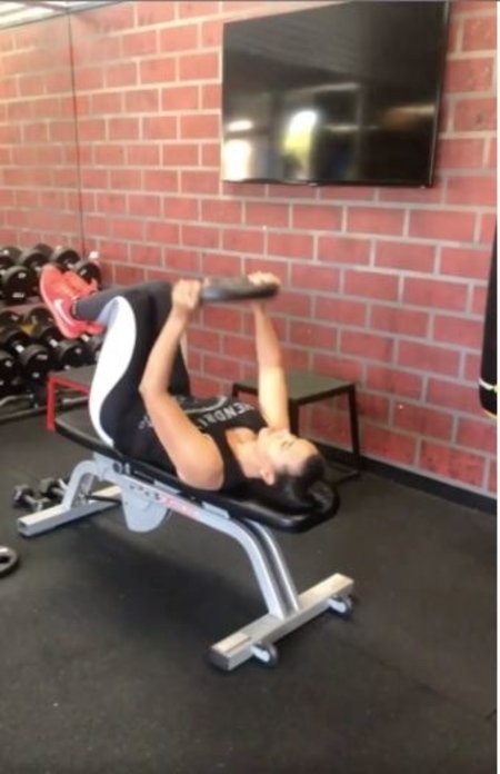 Shamicka Gibbs working out at the gym
