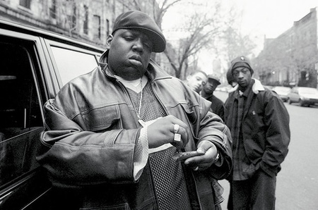The Notorious BIG with his crew from a music album