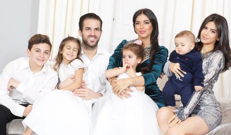 Daniella Semaan and Cesc Fabregas with their children