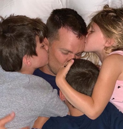 Tom Brady with his three kids having some family time.