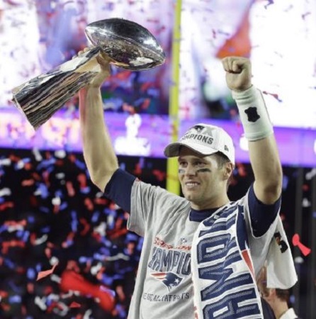 Tom after winning the 3rd Super Bowl MVP Award.